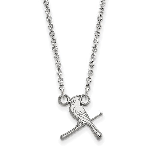 14kw MLB  St. Louis Cardinals Small Alternate Logo Pendant w/Necklace