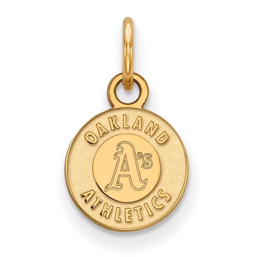 10k Gold MLB LogoArt Oakland Athletics Circle Extra Small Pendant