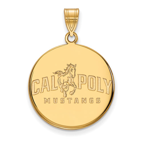 SS w/GP California Polytechnic State U Large Disc Pendant