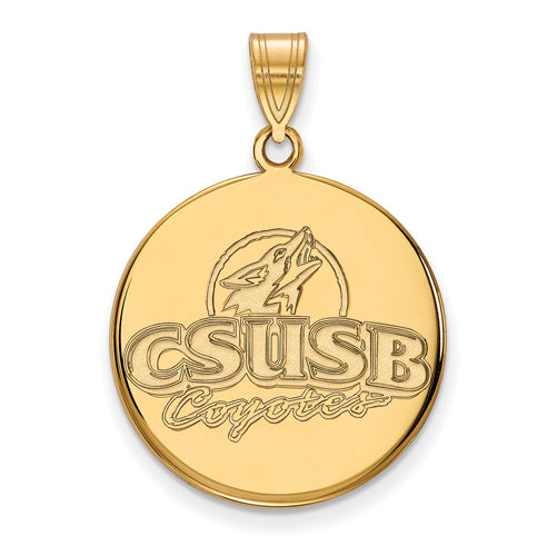 SS w/GP California State U San Bernardino Lg Disc Pendant