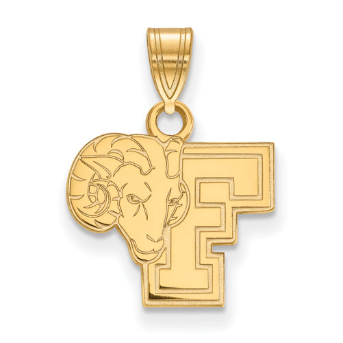 SS w/GP Fordham University Small Rams Pendant