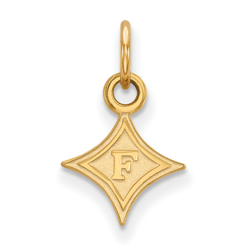 SS w/GP F Logo Furman University XS Pendant