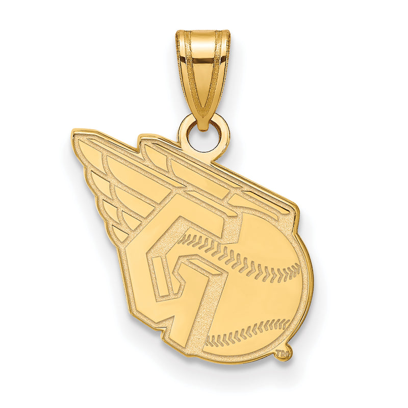 14k Gold MLB LogoArt Cleveland Guardians Logo Small Logo Pendant