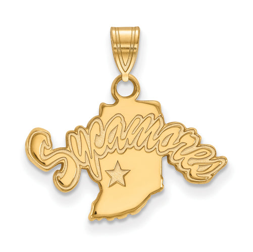 SS w/GP Indiana State U Small Pendant