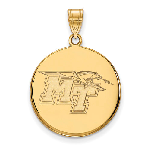 SS w/GP Middle Tennessee State U Large Disc Pendant