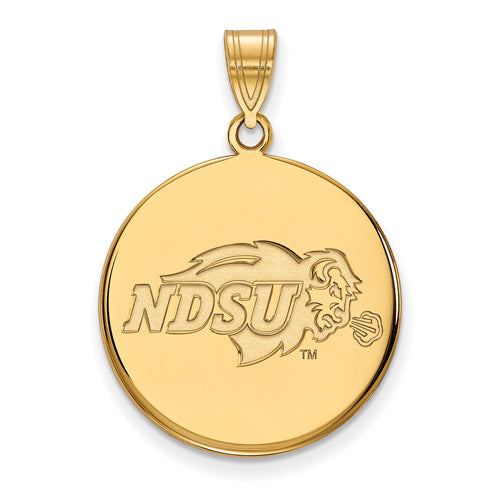 14ky North Dakota State Large Disc Pendant