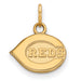 Sterling Silver Gold-plated MLB LogoArt Cincinnati Reds Extra Small Pendant