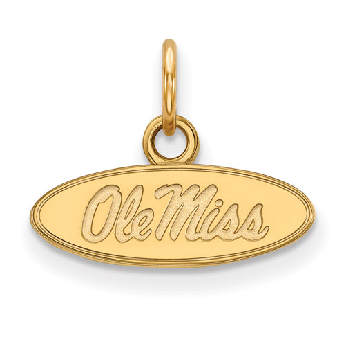10ky U of Miss XS Oval Ole Miss Pendant