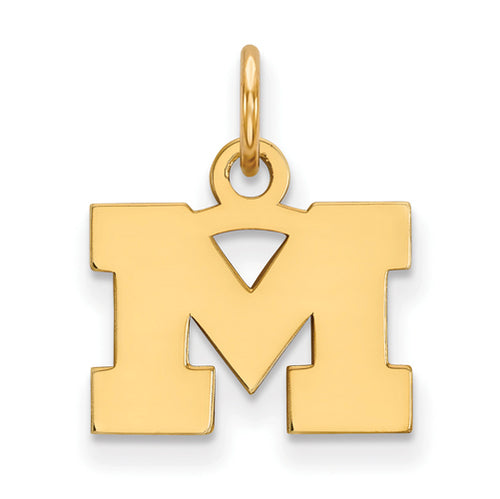 SS w/GP University of Michigan XS Letter M Pendant