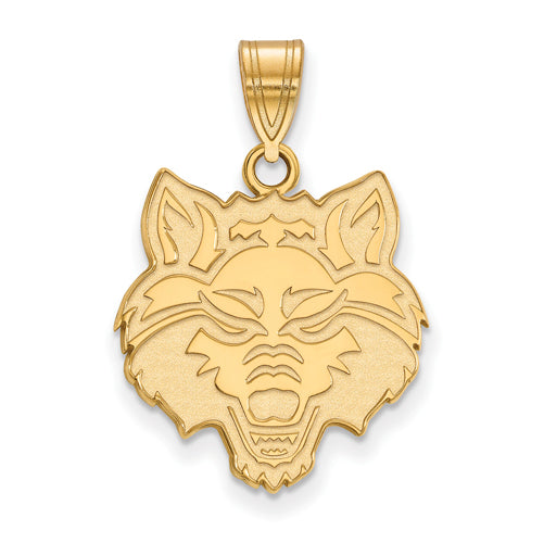 10ky Arkansas State University Large Red Wolves Pendant