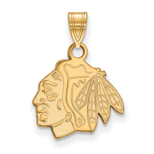 10ky NHL Chicago Blackhawks Small Logo Pendant