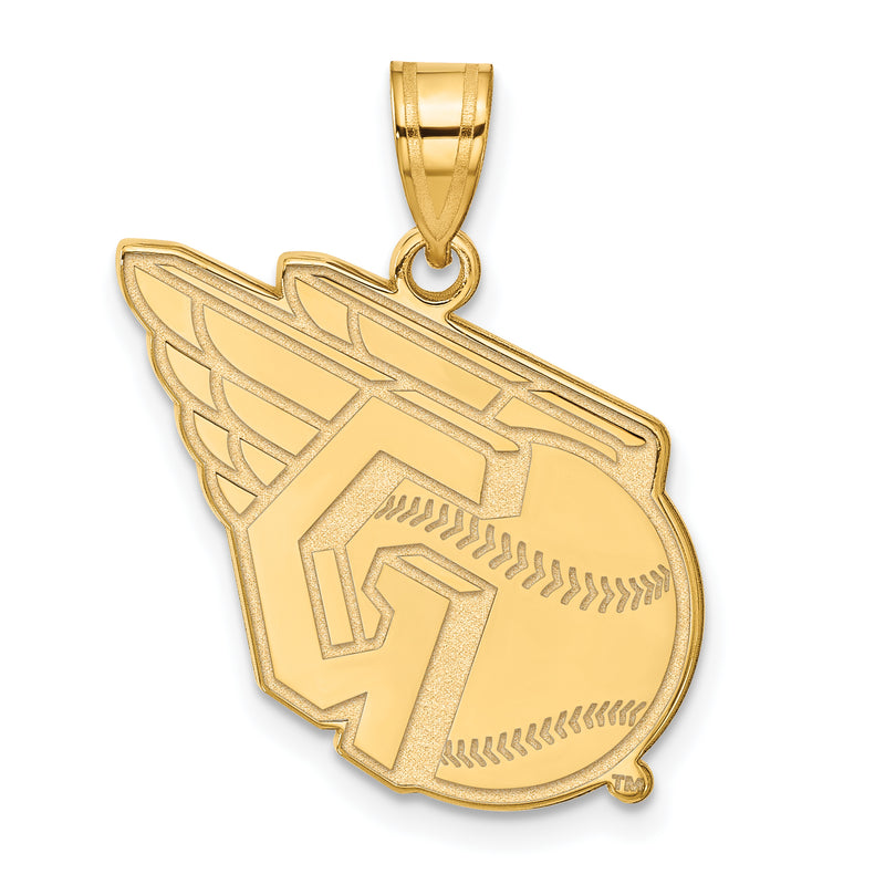10k Gold MLB LogoArt Cleveland Guardians Logo Large Pendant