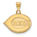 Sterling Silver Gold-plated MLB LogoArt Cincinnati Reds Small Pendant