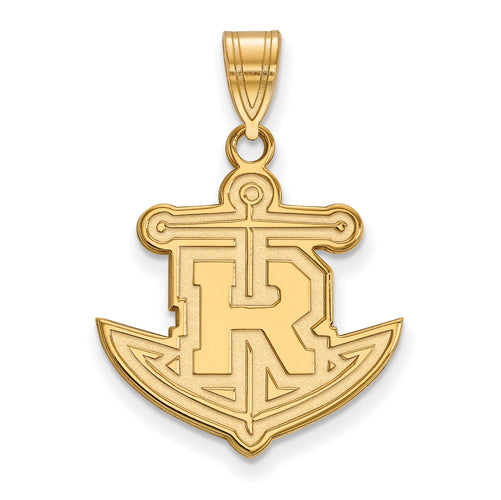 SS w/GP Rollins College Large Anchor Pendant