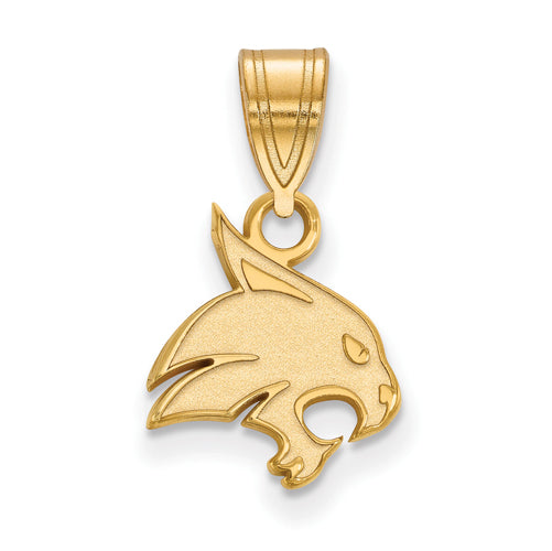 SS w/GP Texas State University Small Bobcat Pendant