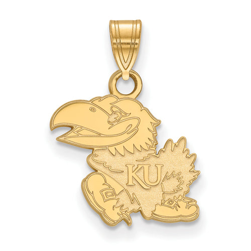 SS w/GP University of Kansas Small Jayhawk Pendant