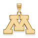 10ky University of Minnesota Small Letter M Pendant