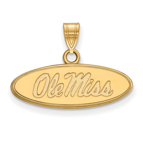 10ky University  of Mississippi Small Oval Ole Miss Pendant