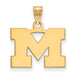 10ky University of Michigan Small Letter M Pendant