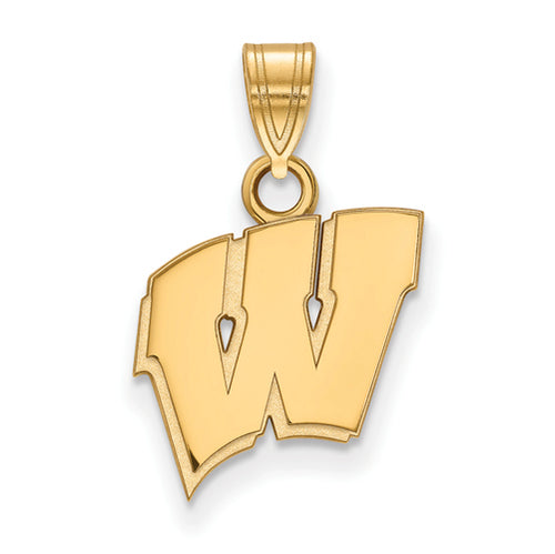 SS w/GP University of Wisconsin Small Letter W Pendant