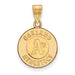 Sterling Silver Gold-plated MLB LogoArt Oakland Athletics Circle Medium Pendant