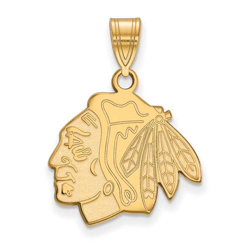 SS w/GP NHL Chicago Blackhawks Medium Logo Pendant