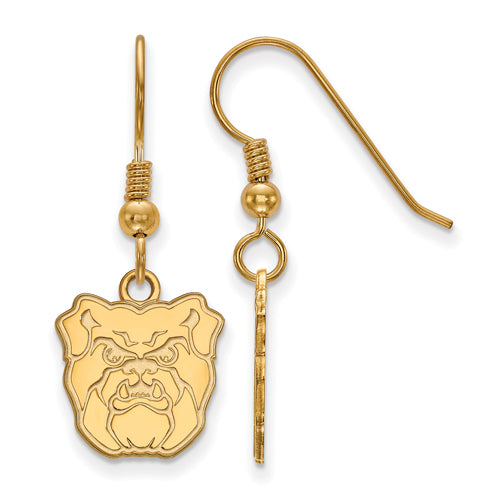 SS w/GP Butler University Small Bulldog Dangle Earrings