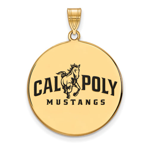 SS w/GP California Polytechnic State U XL Enl Disc Pendant