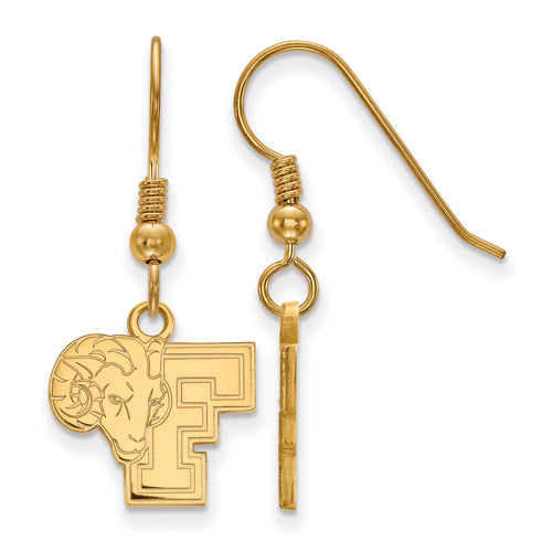 SS w/GP Fordham University Small Rams Dangle Earrings