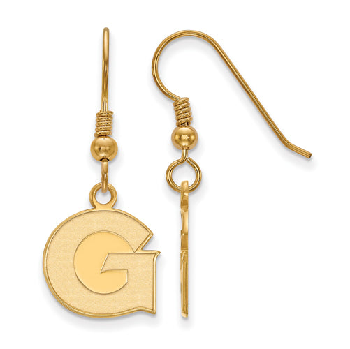 SS w/GP Georgetown University Small Dangle Earrings