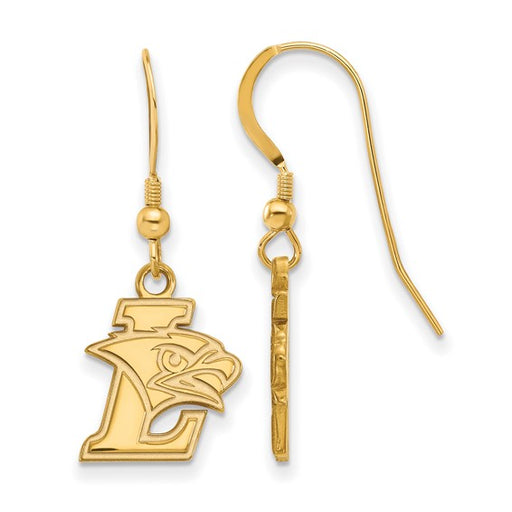 Sterling Silver Gold-plated LogoArt Lehigh University Small Dangle Wire Earrings
