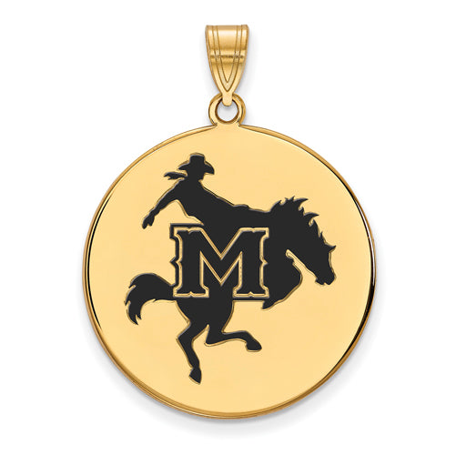 SS w/GP McNeese State University XL Enamel Disc Pendant