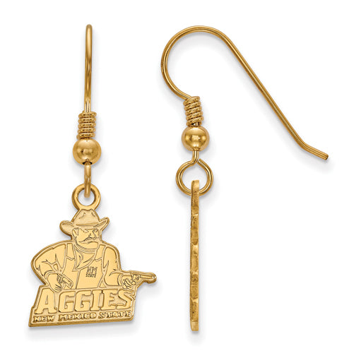 SS w/GP New Mexico State U Small Dangle Earrings