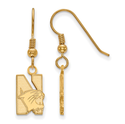 SS w/GP Northwestern University Small Dangle Earrings