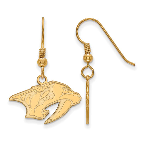 SS w/GP NHL Nashville Predators Small Dangle Earrings
