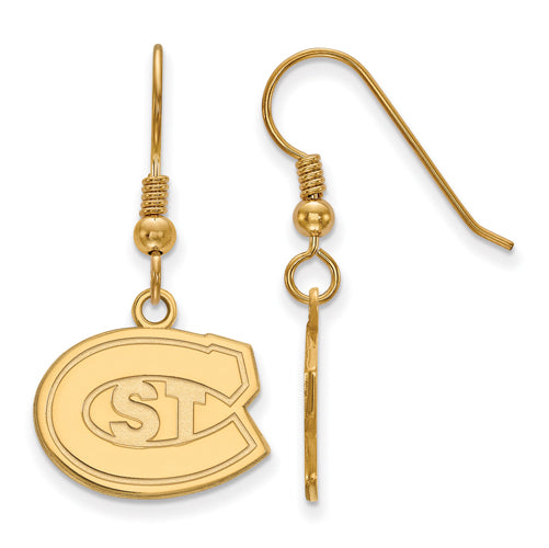 SS w/GP St. Cloud State Small Dangle Earrings