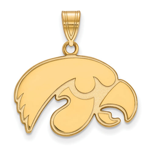 SS w/GP University of Iowa Medium Hawkeye Pendant
