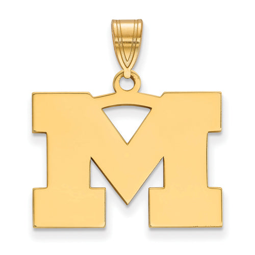 14ky University of Michigan Medium Letter M Pendant