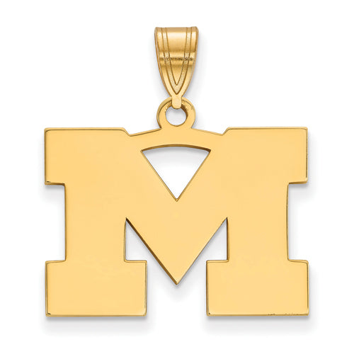14ky University of Michigan Medium Logo Pendant