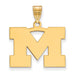 14ky University of Michigan Medium Letter M Pendant