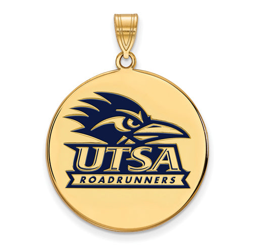 SS w/GP University of Texas at San Antonio XL Enamel Disc Pendant
