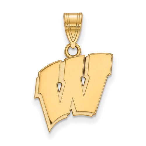 10ky University of Wisconsin Medium Letter W Pendant