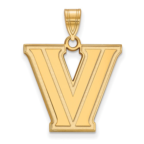 10ky Villanova University Large Letter V Pendant