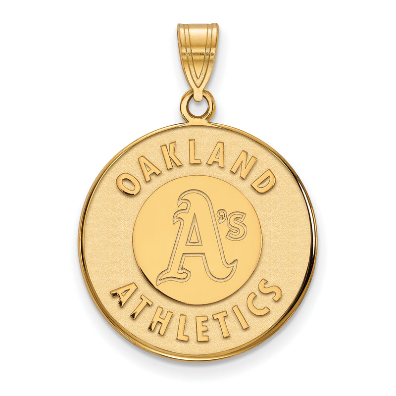 SS w/GP MLB LogoArt Oakland Athletics Circle Large Pendant