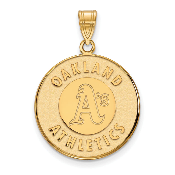 SS w/GP MLB LogoArt Oakland Athletics Circle Large Pendant