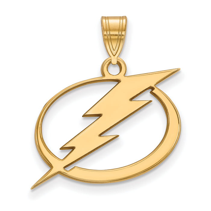10k Gold NHL LogoArt Tampa Bay Lightning Large Pendant
