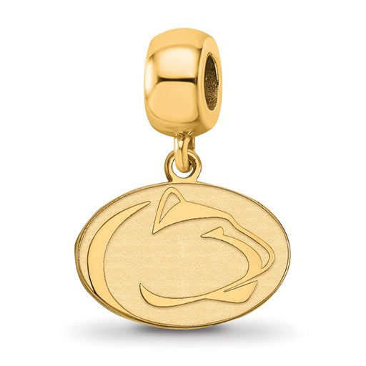 Sterling Silver Gold-plated LogoArt Penn State University Lion Small Dangle Bead