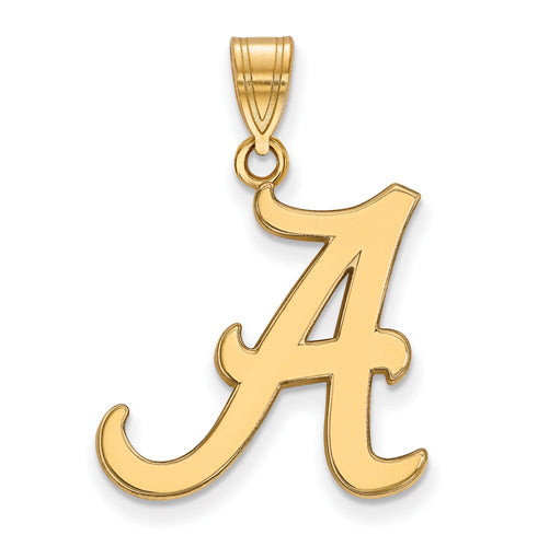 SS w/GP University of Alabama Large A Pendant