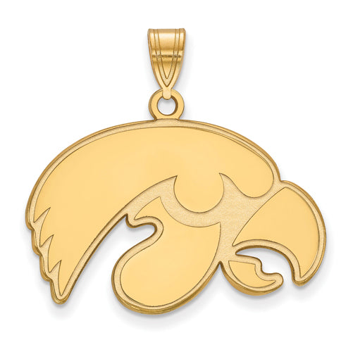 SS w/GP University of Iowa Large Hawk Pendant