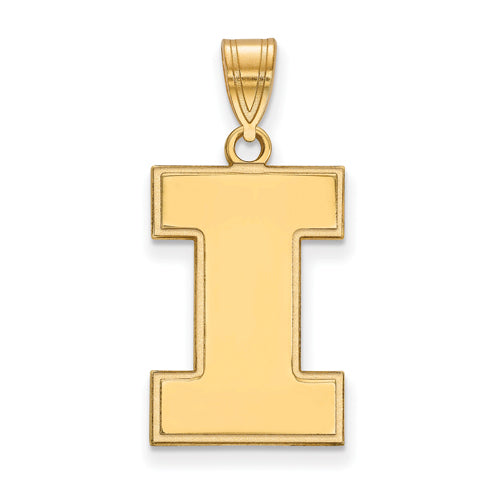 SS w/GP University of Illinois Large I Pendant